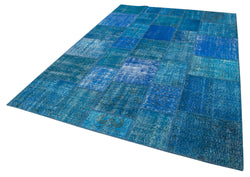 Collection of 6' 9'' x 9' 9'' Hand-Knotted Turkish Patchwork Rug in a gallery layout