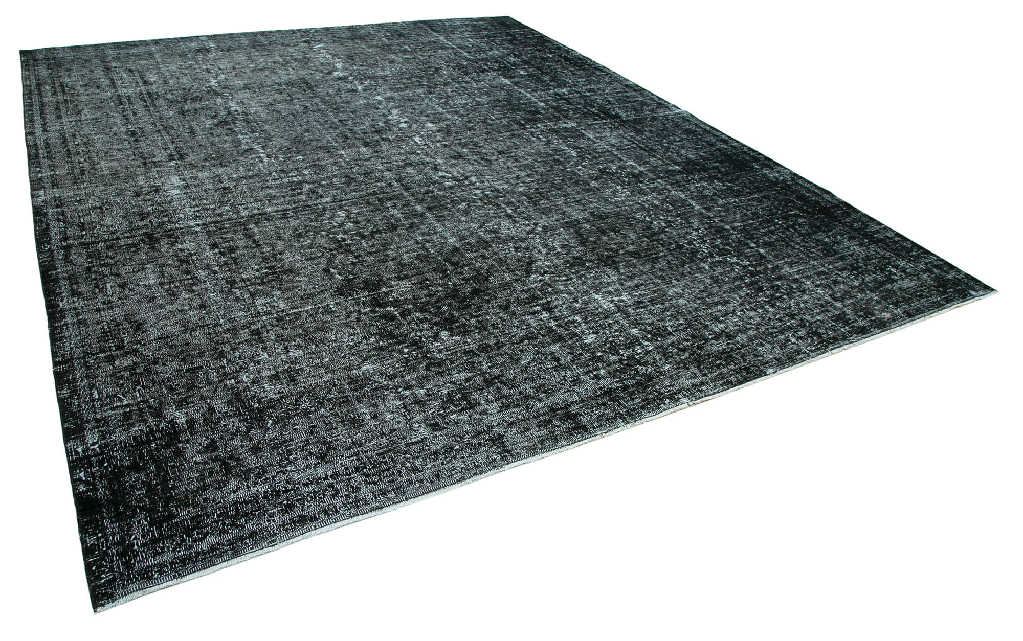 Collection of 9' 9'' x 12' Black Vintage Hand-Knotted Rug in a gallery layout