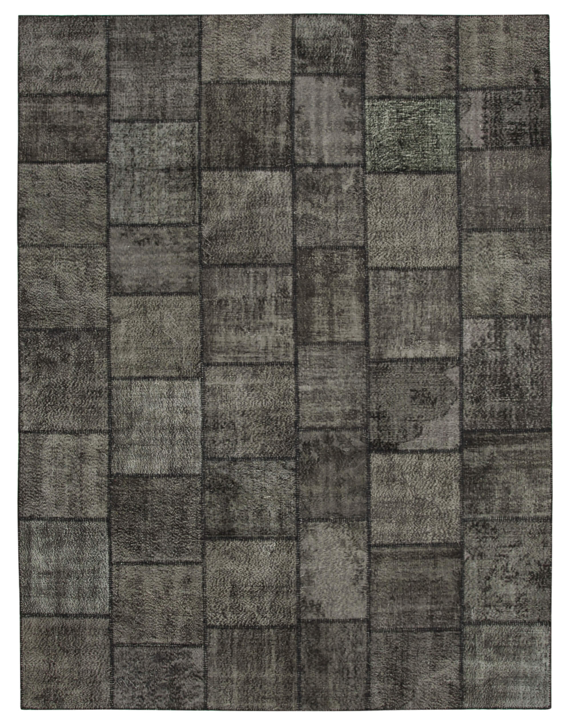 Collection of 9' 11'' x 13' 2'' Black Patchwork Rug in a gallery layout