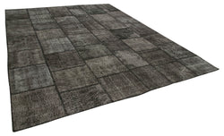 Collection of 9' 11'' x 13' 2'' Black Patchwork Rug in a gallery layout