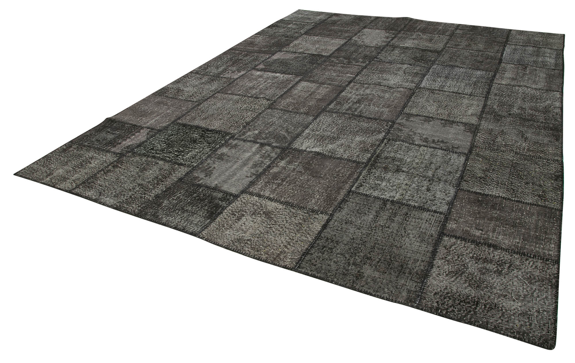 Collection of 9' 11'' x 13' 2'' Black Patchwork Rug in a gallery layout