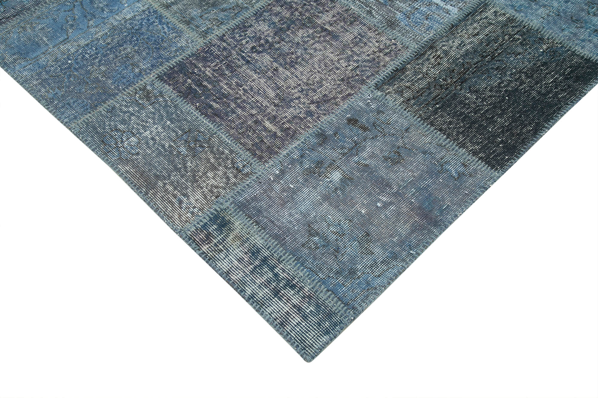 Collection of 7' 9'' x 11' 7'' Hand-Knotted Turkish Patchwork Rug in a gallery layout