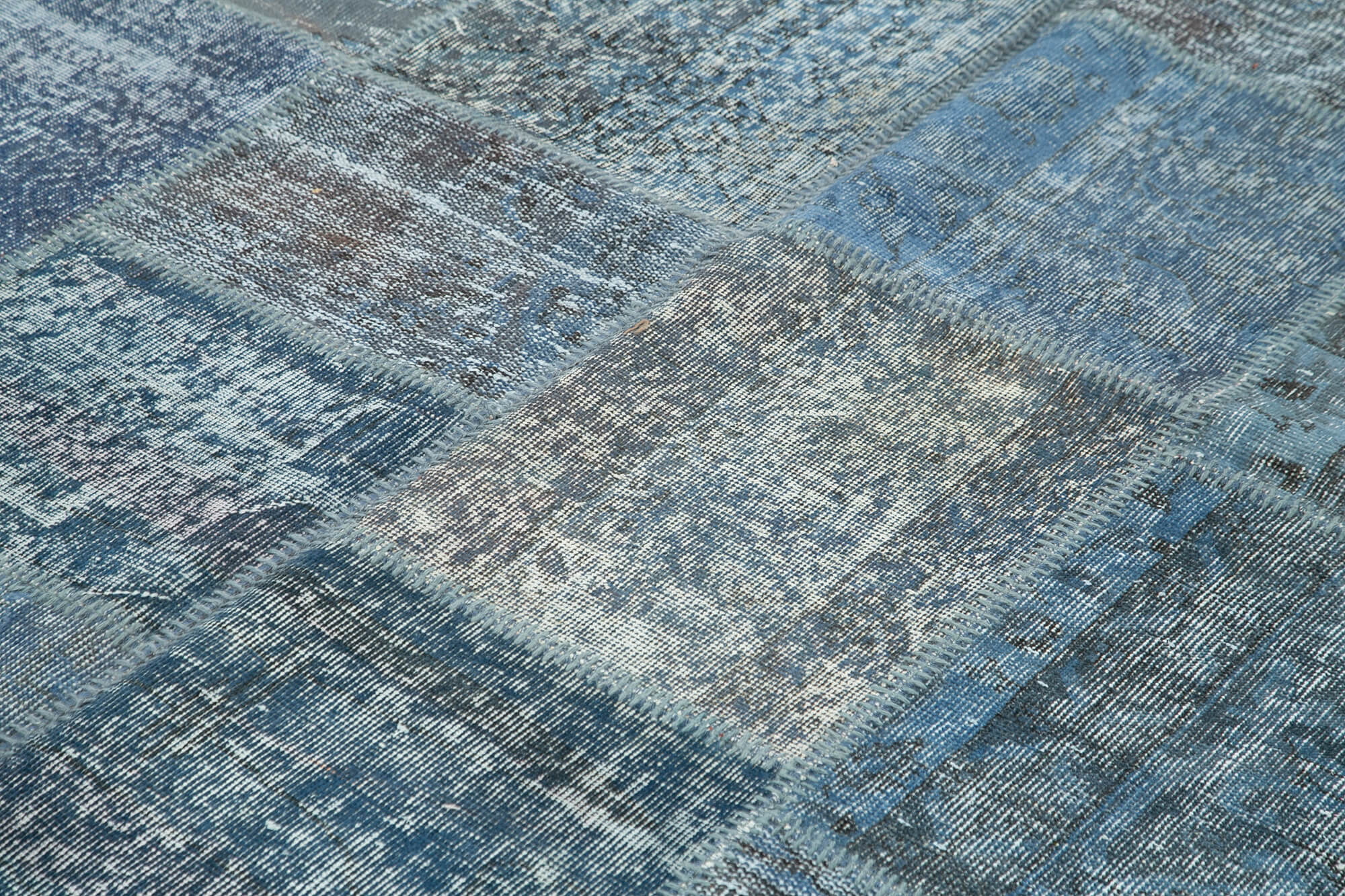 Collection of 7' 9'' x 11' 7'' Hand-Knotted Turkish Patchwork Rug in a gallery layout