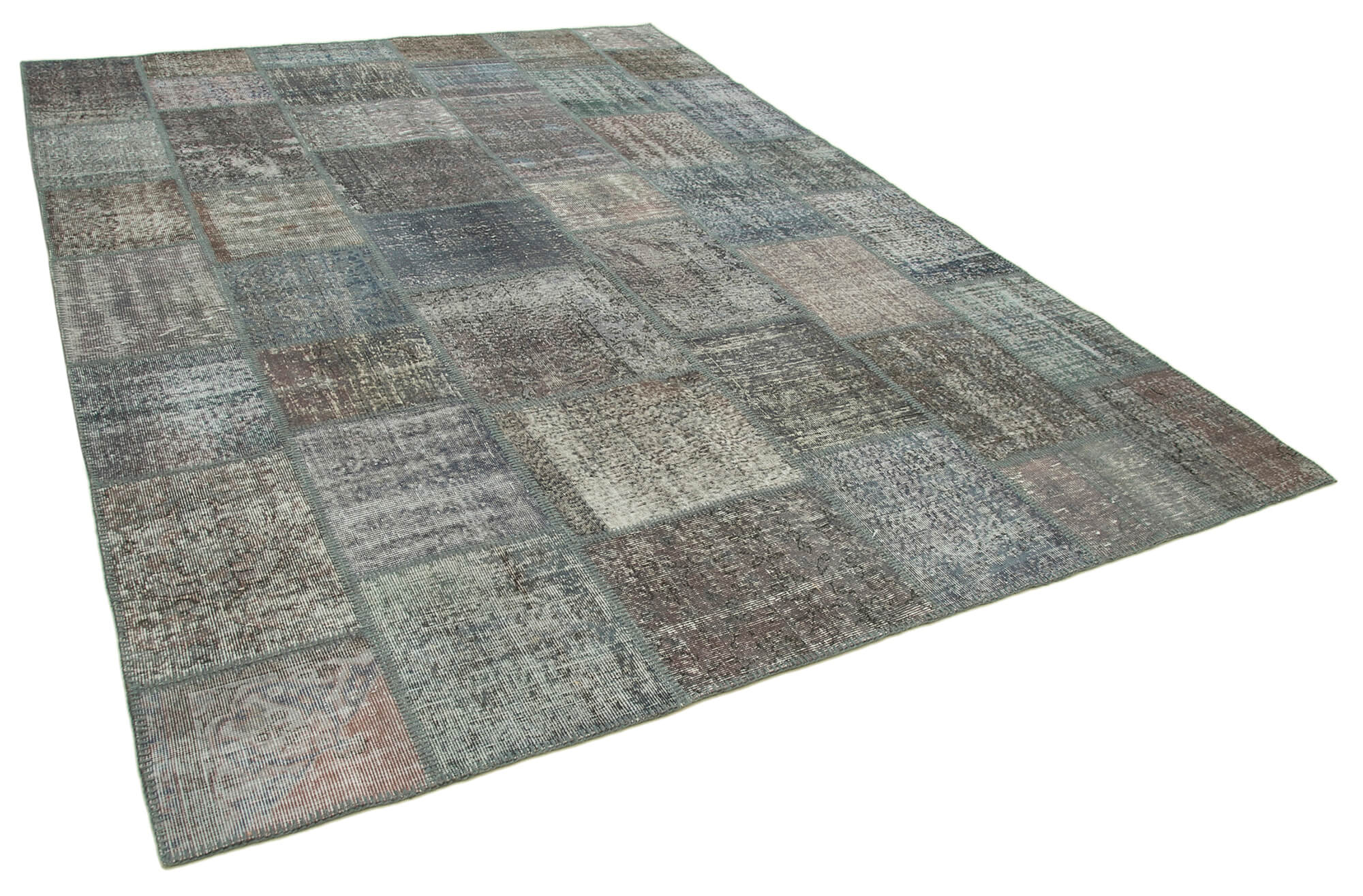 Collection of 8' 2'' x 11' 5'' Hand-Knotted Turkish Patchwork Rug in a gallery layout