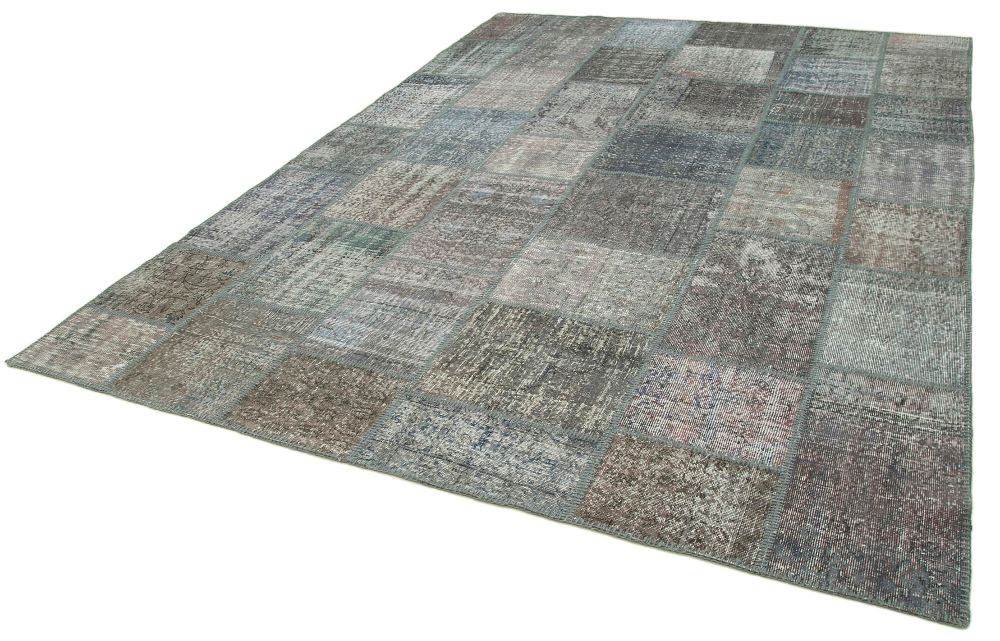 Collection of 8' 2'' x 11' 5'' Hand-Knotted Turkish Patchwork Rug in a gallery layout