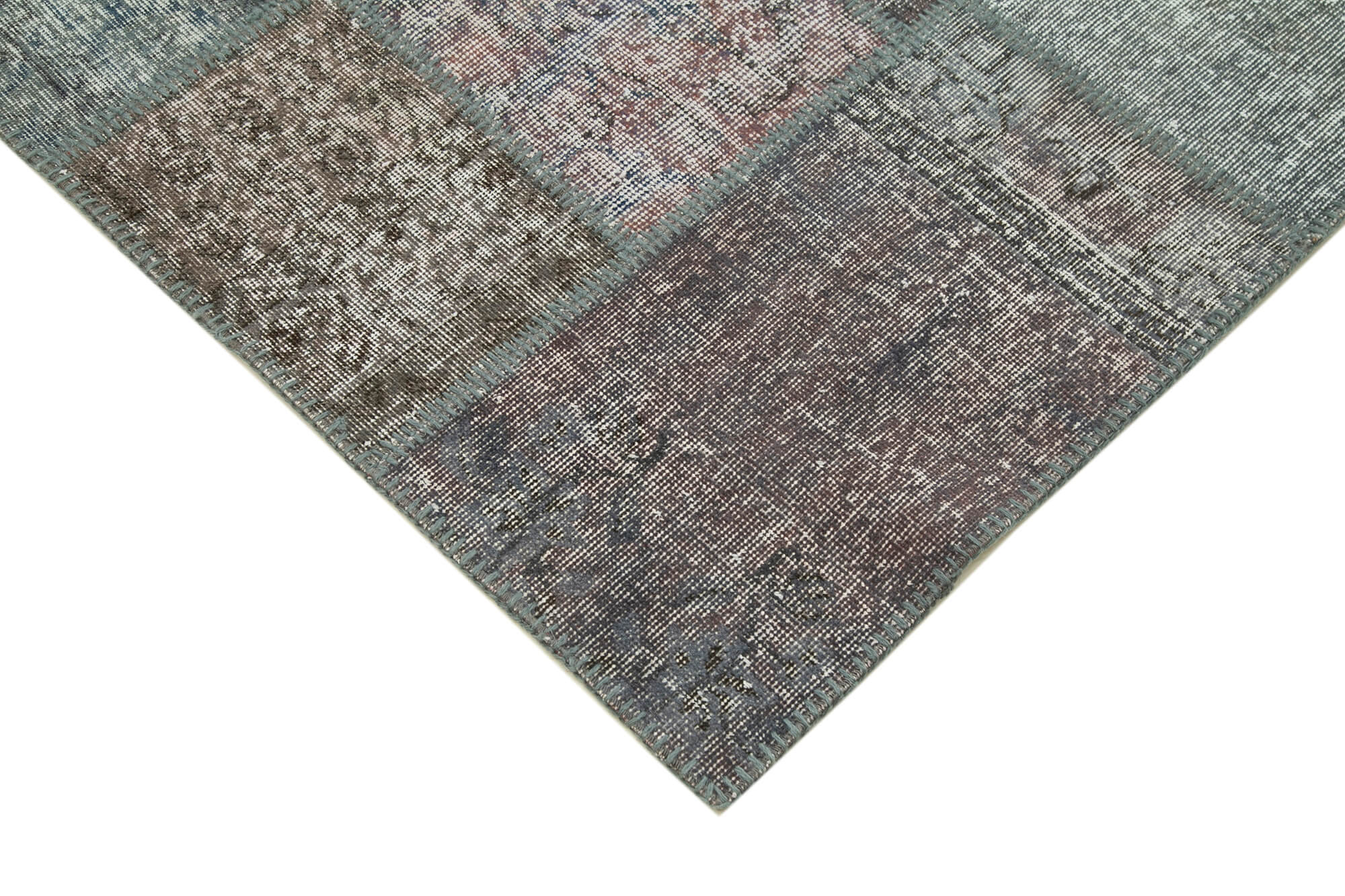 Collection of 8' 2'' x 11' 5'' Hand-Knotted Turkish Patchwork Rug in a gallery layout