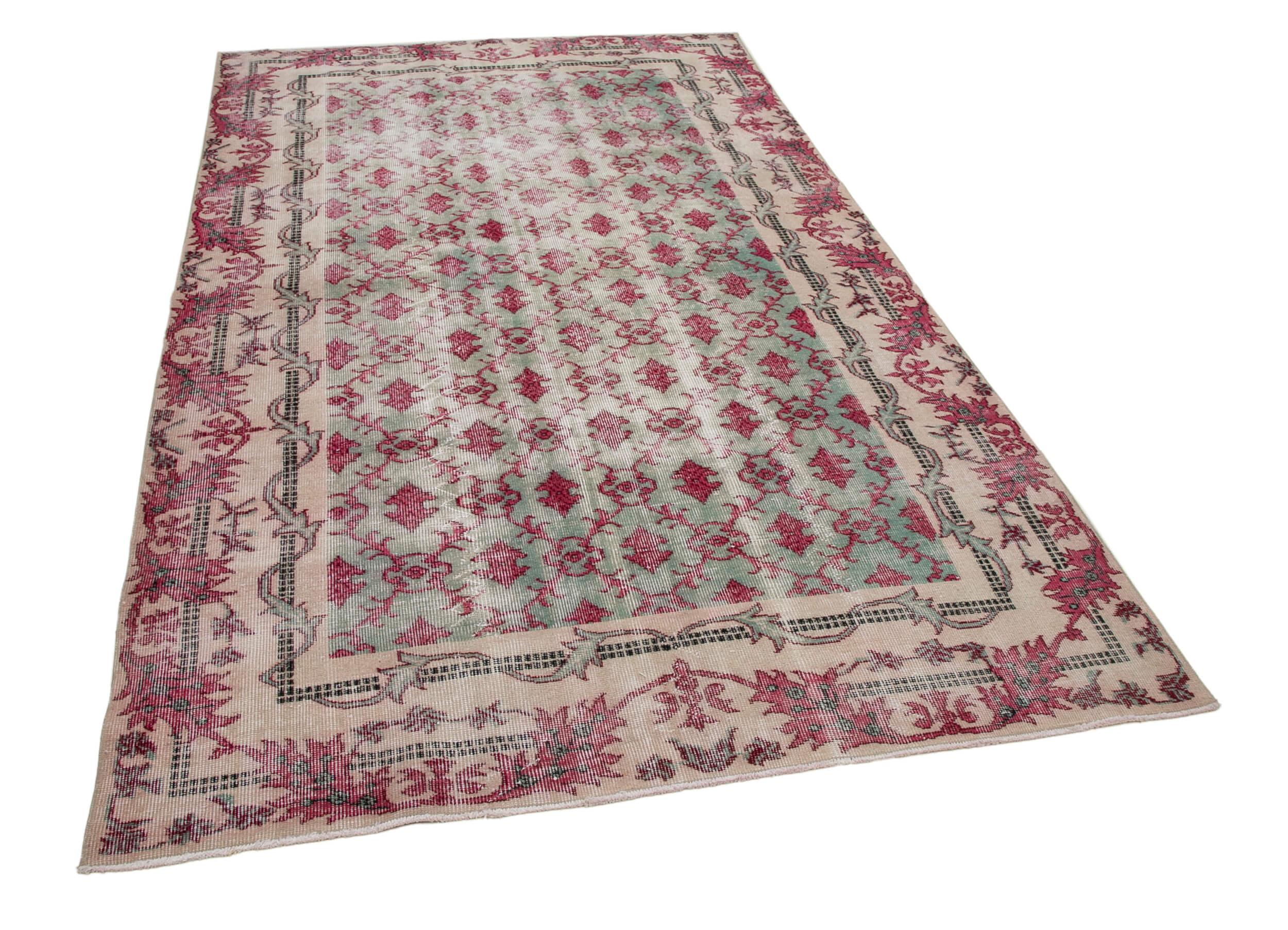 Collection of 5' 5'' x 9' Hand-Knotted Turkish Boho Rug in a gallery layout