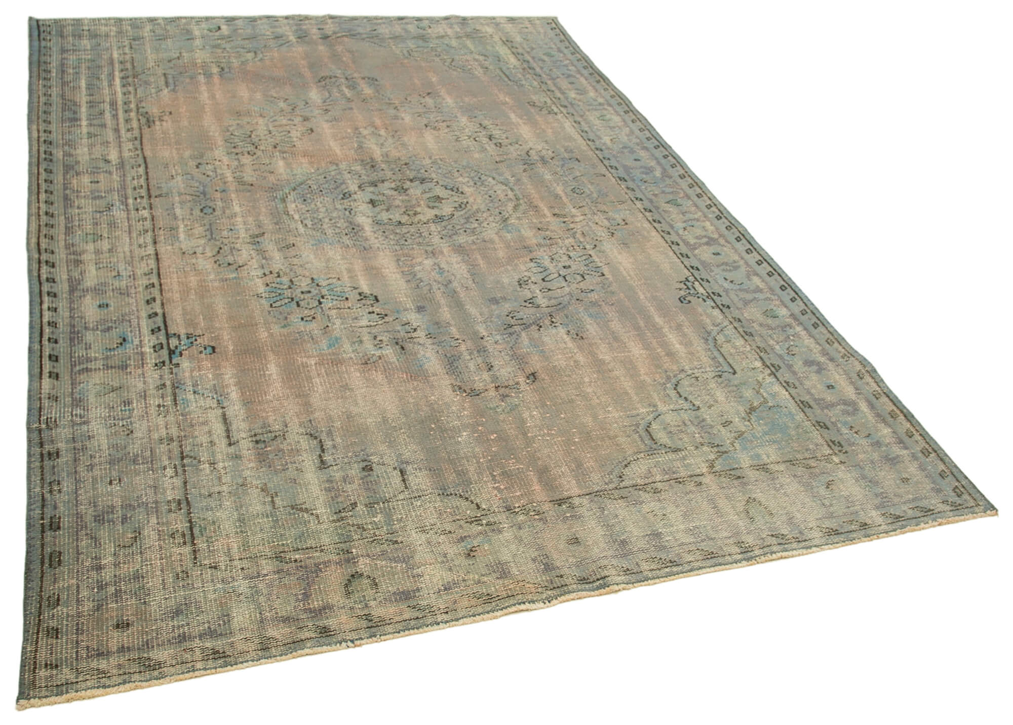 Collection of 5' 10'' x 8' 6'' Handmade Vintage Overdyed Rug in a gallery layout