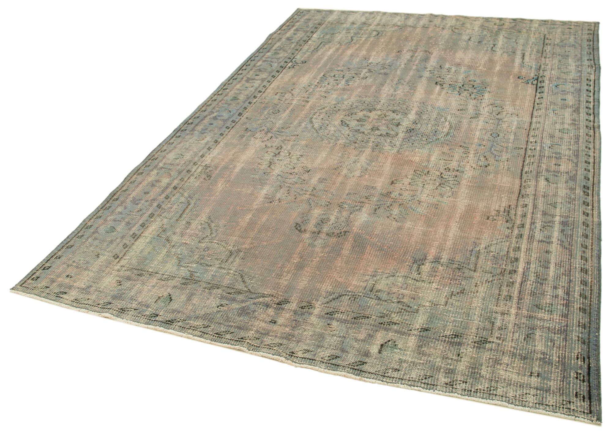 Collection of 5' 10'' x 8' 6'' Handmade Vintage Overdyed Rug in a gallery layout