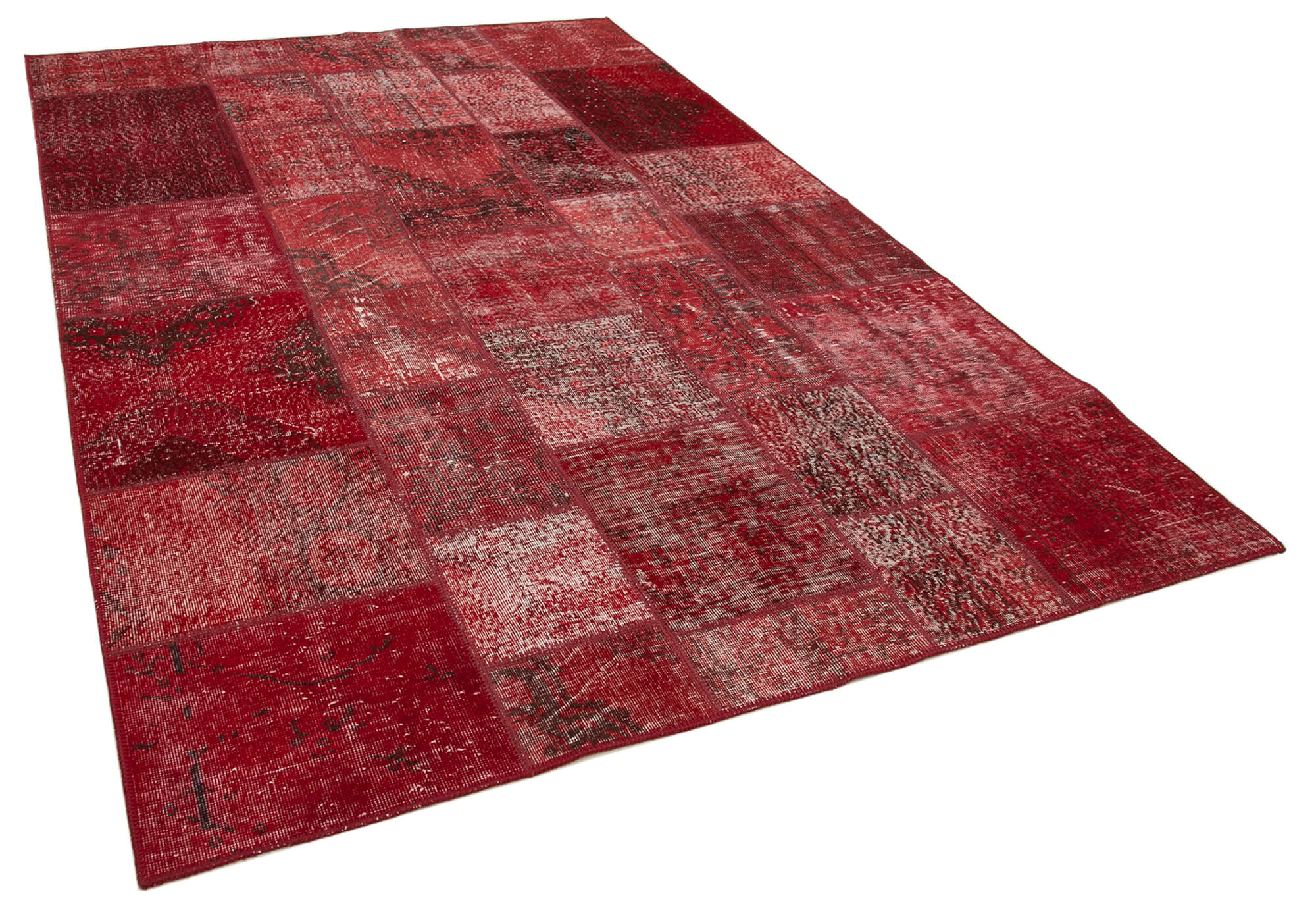 Collection of 6' 7'' x 9' 10'' Hand-Knotted Turkish Patchwork Rug in a gallery layout