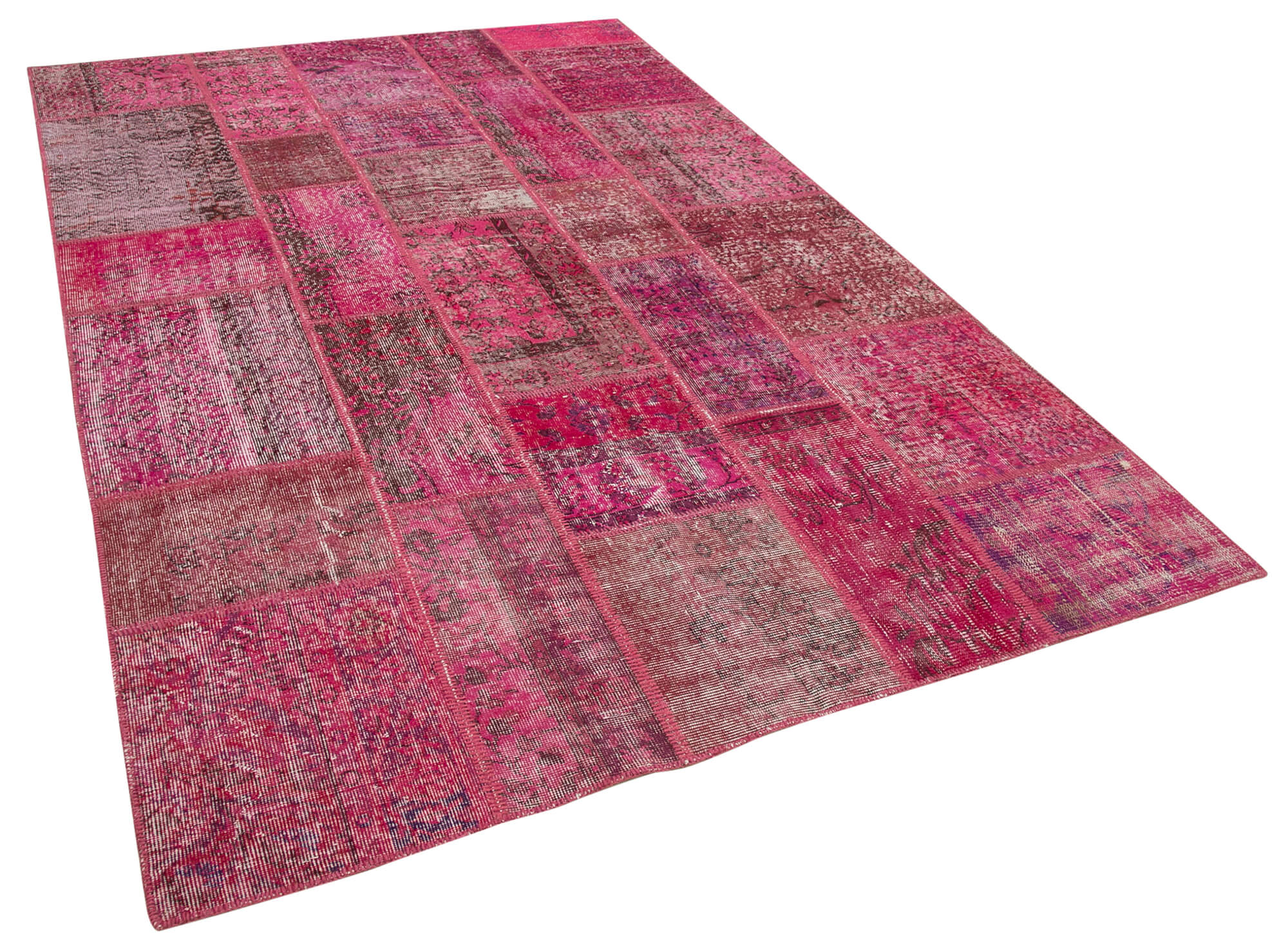 Collection of 6' 1'' x 9' 5'' Hand-Knotted Turkish Patchwork Rug in a gallery layout