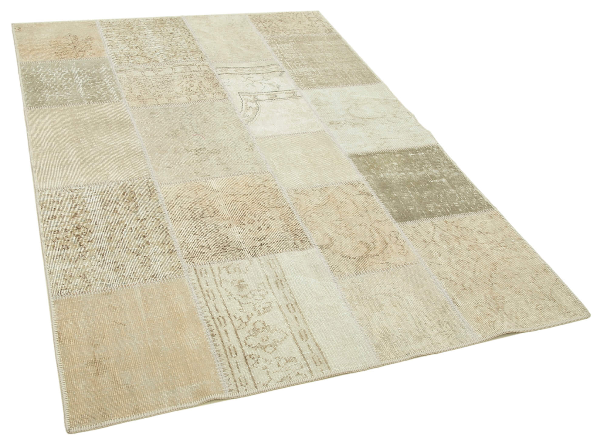 Collection of 4' 8'' x 6' 8'' Hand-Knotted Turkish Patchwork Rug in a gallery layout