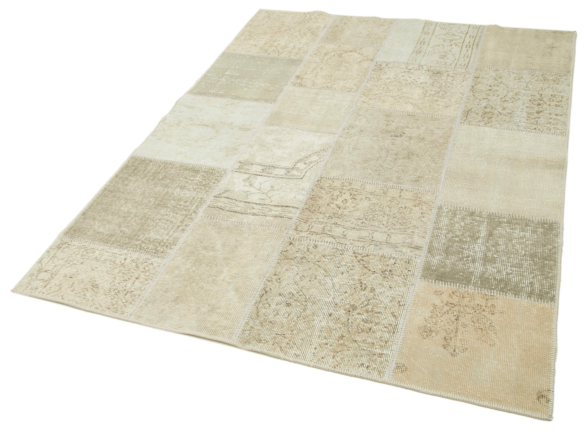 Collection of 4' 8'' x 6' 8'' Hand-Knotted Turkish Patchwork Rug in a gallery layout