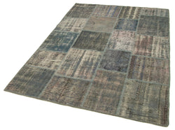 Collection of 4' 11'' x 6' 10'' Hand-Knotted Turkish Patchwork Rug in a gallery layout