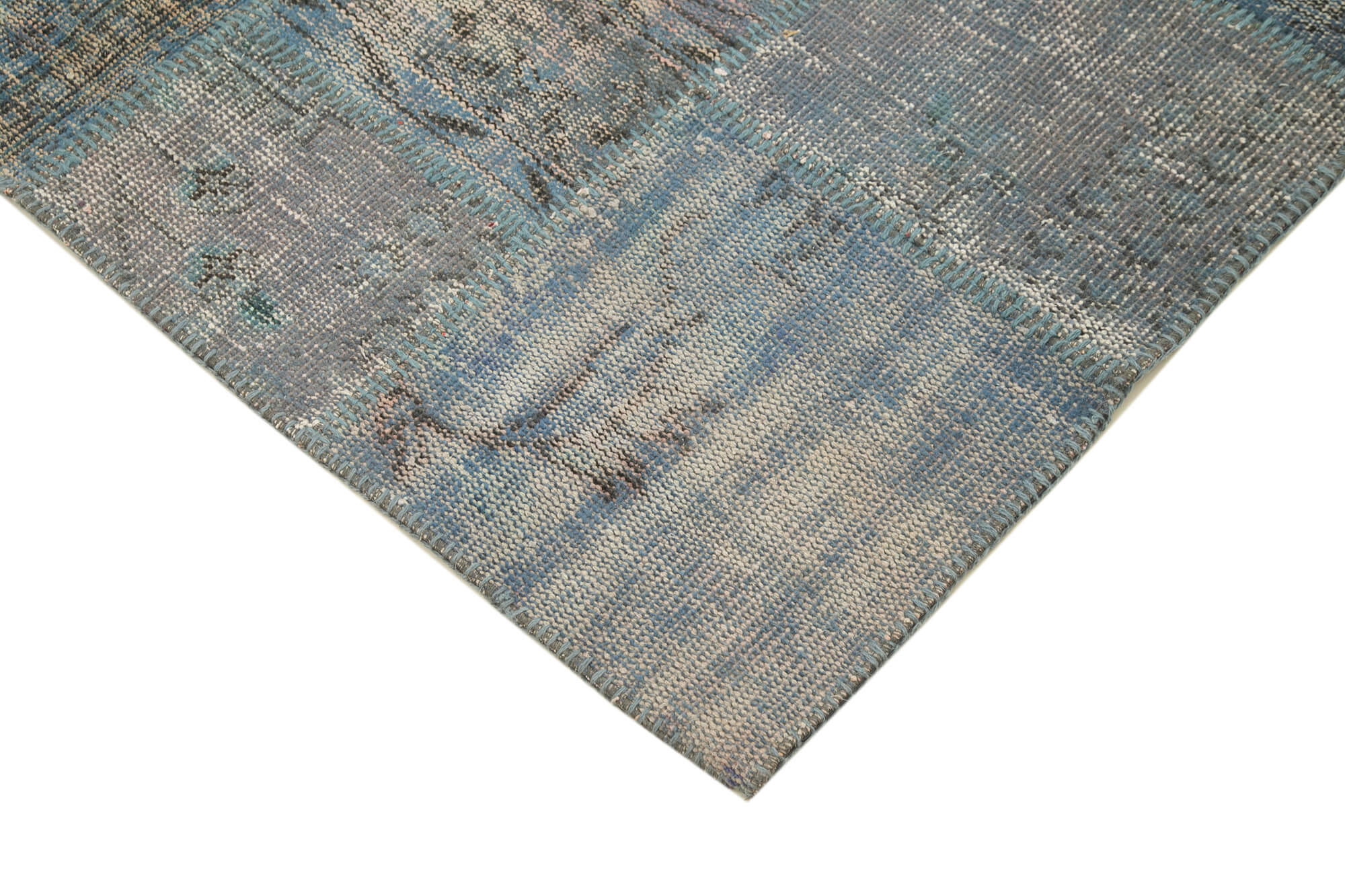 Collection of 4' 11'' x 6' 8'' Hand-Knotted Turkish Patchwork Rug in a gallery layout