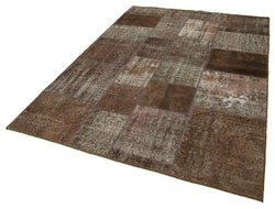 Collection of 5' 7'' x 8' 0'' Hand-Knotted Turkish Patchwork Rug in a gallery layout