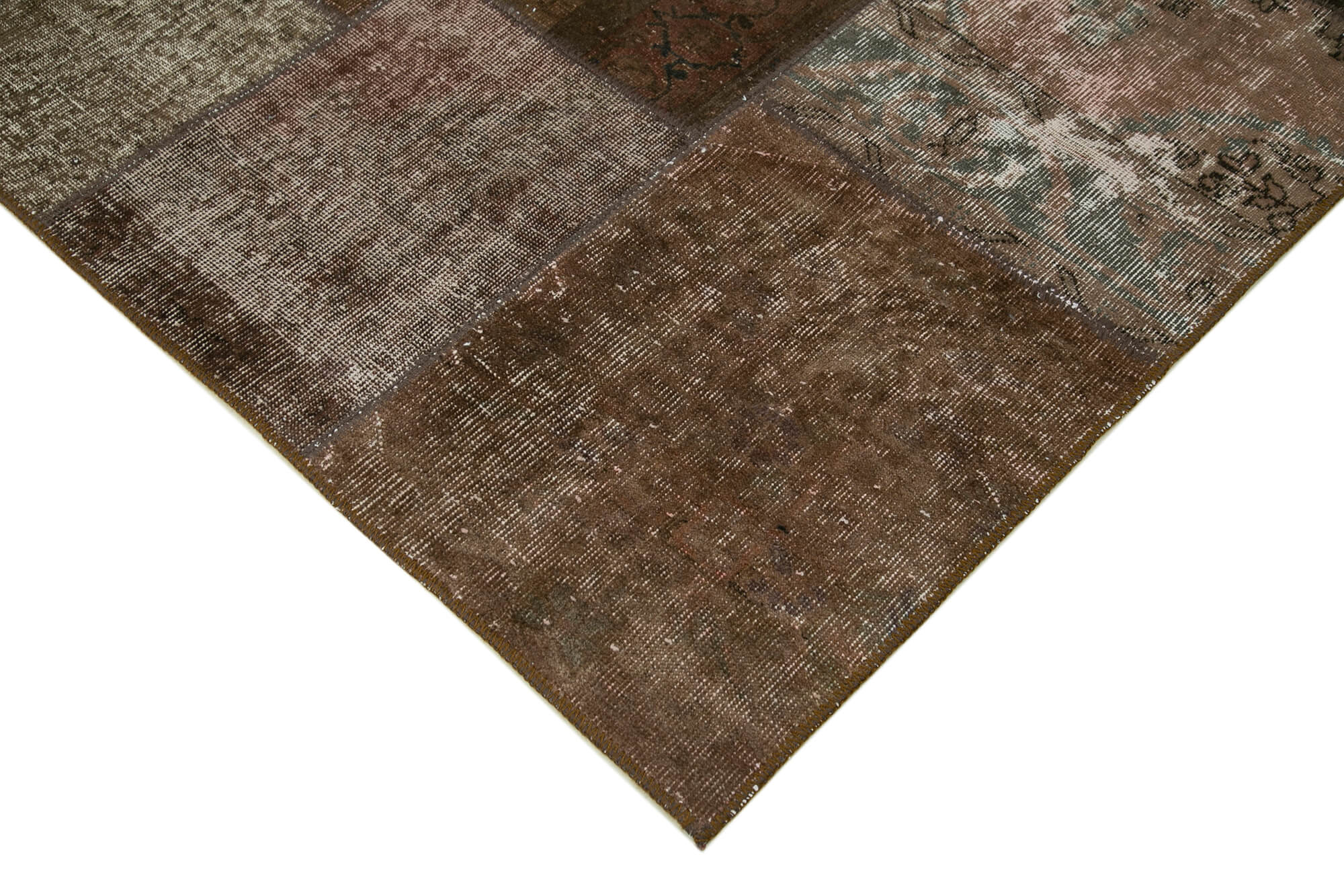 Collection of 5' 7'' x 8' 0'' Hand-Knotted Turkish Patchwork Rug in a gallery layout