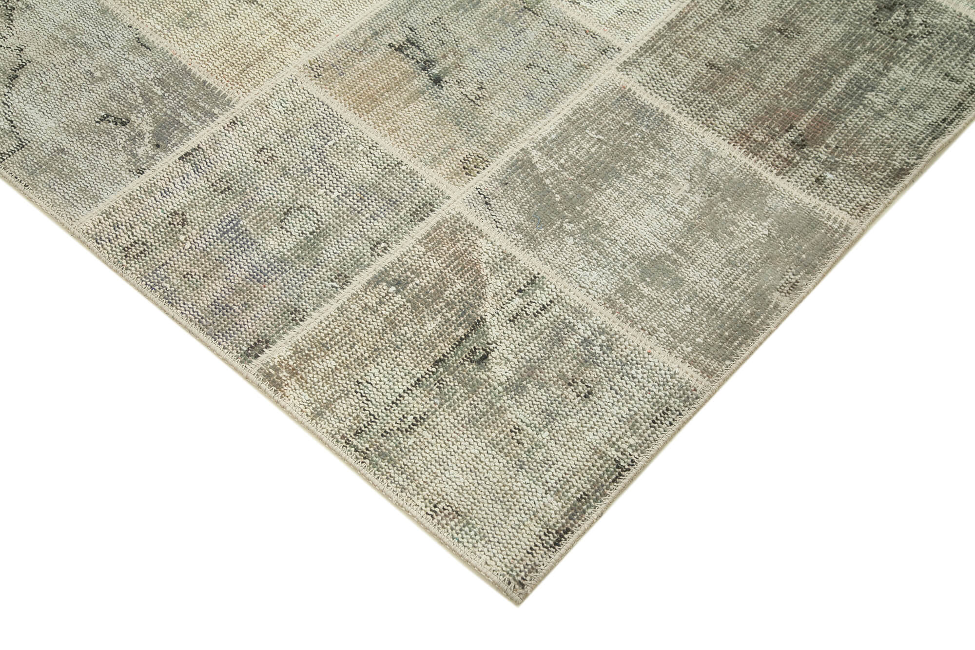 Collection of 5' 8'' x 8' 1'' Hand-Knotted Turkish Patchwork Rug in a gallery layout