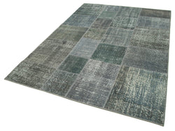 Collection of 5' 7'' x 7' 10'' Hand-Knotted Turkish Patchwork Rug in a gallery layout