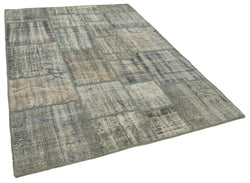 Collection of 5' 10'' x 8' 1'' Hand-Knotted Turkish Patchwork Rug in a gallery layout