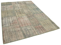 Collection of 5' 9'' x 8' 0'' Hand-Knotted Turkish Patchwork Rug in a gallery layout