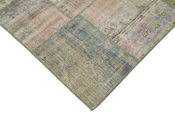 Collection of 5' 9'' x 8' 0'' Hand-Knotted Turkish Patchwork Rug in a gallery layout