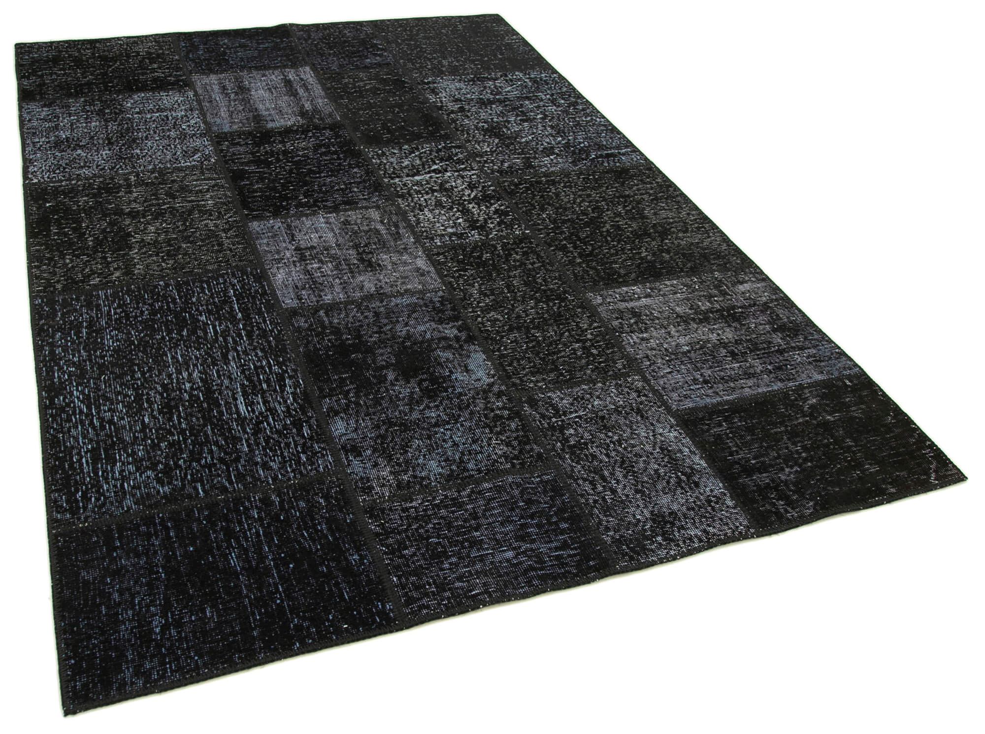 Collection of 5' 7'' x 8' 0'' Hand-Knotted Turkish Patchwork Rug in a gallery layout