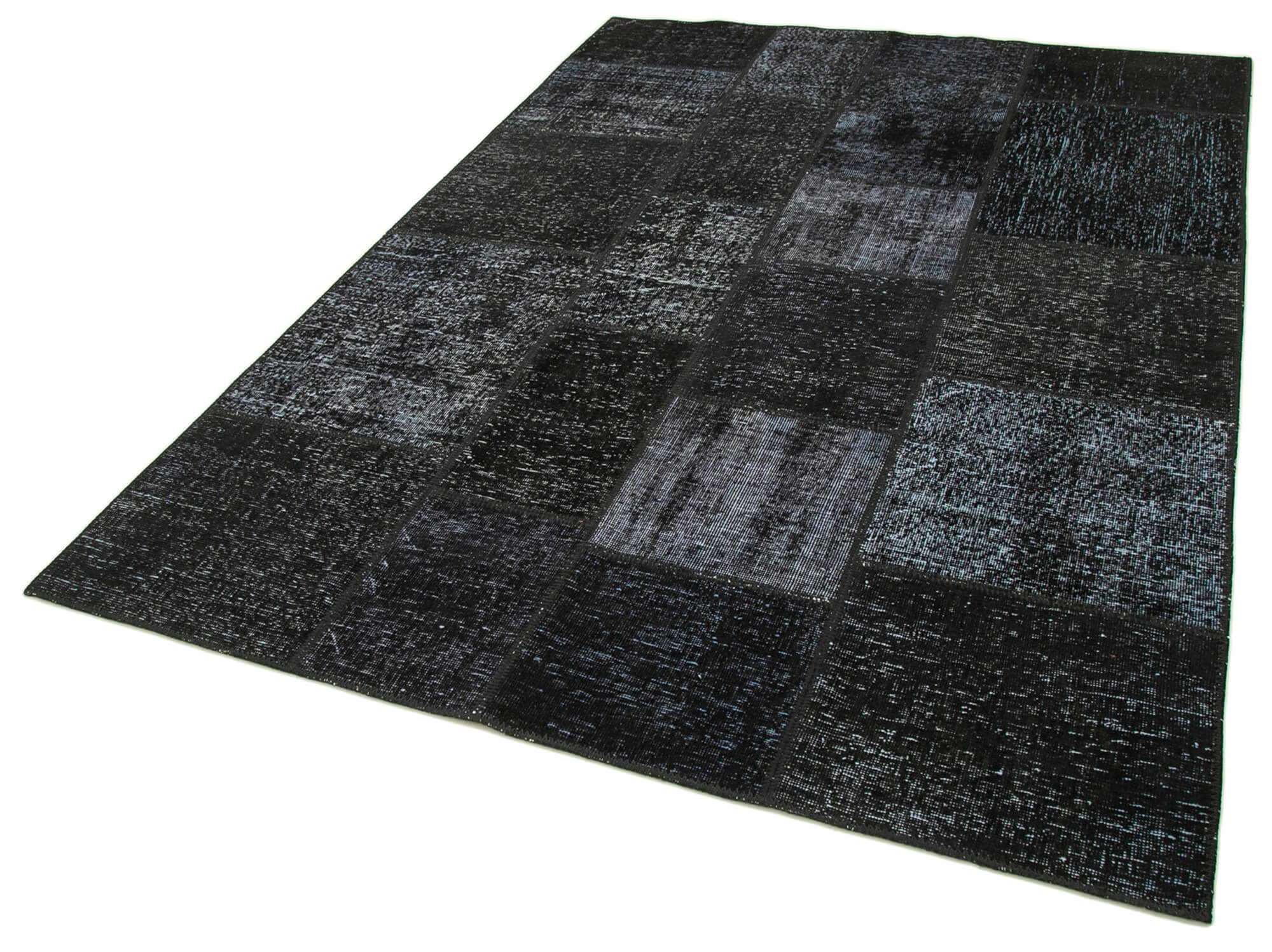 Collection of 5' 7'' x 8' 0'' Hand-Knotted Turkish Patchwork Rug in a gallery layout