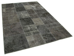 Collection of 5' 7'' x 8' 0'' Hand-Knotted Turkish Patchwork Rug in a gallery layout