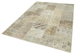 Collection of 5' 8'' x 7' 10'' Hand-Knotted Turkish Patchwork Rug in a gallery layout