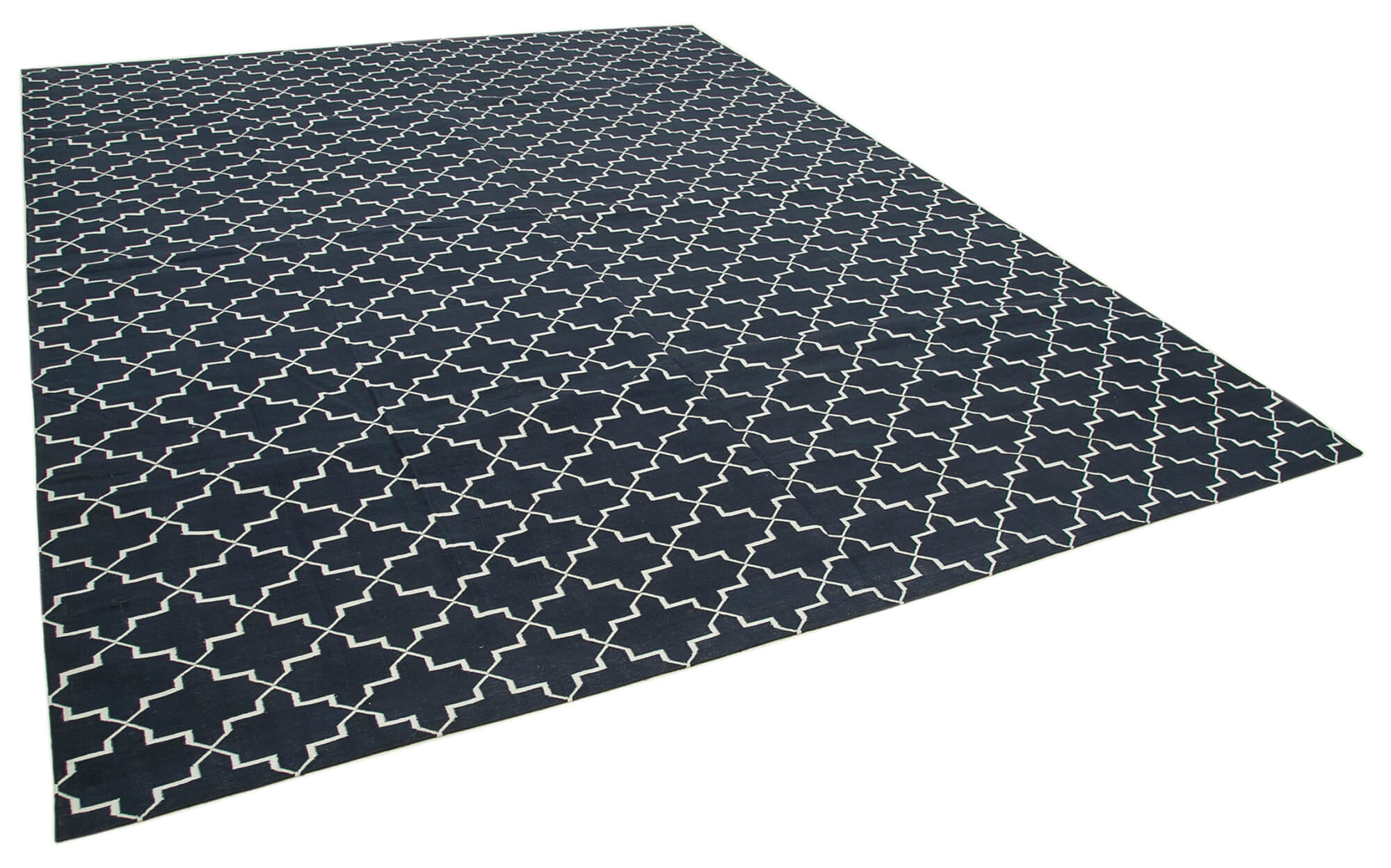 Collection of 9' 1'' x 11' 10'' Flatweave Dhurrie Rug in a gallery layout