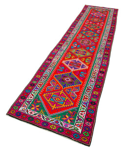 Collection of 2' 8'' x 12' 2'' Handmade Runner Rug in a gallery layout