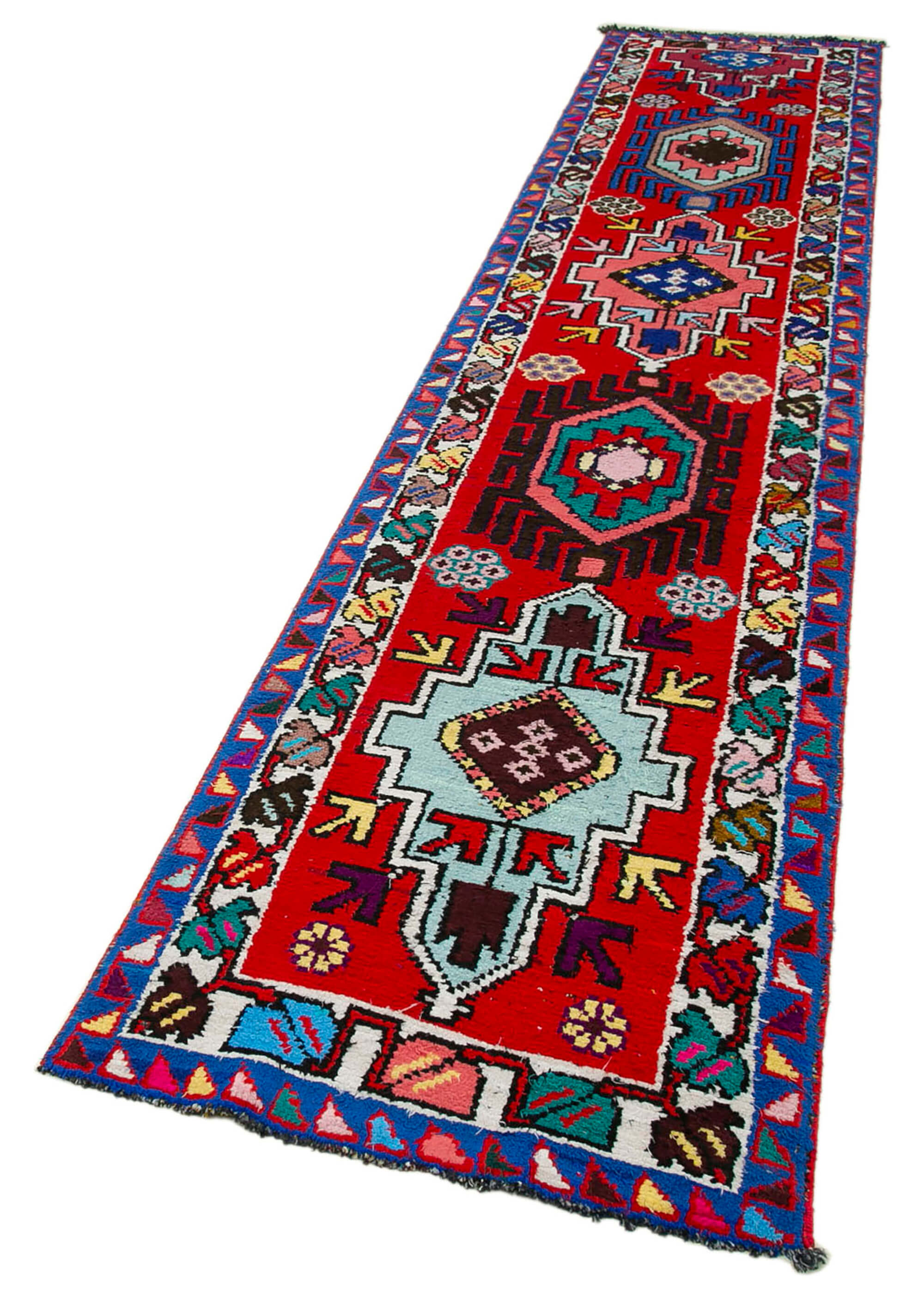 Collection of 2' 7'' x 13' 2'' Handmade Runner Rug in a gallery layout