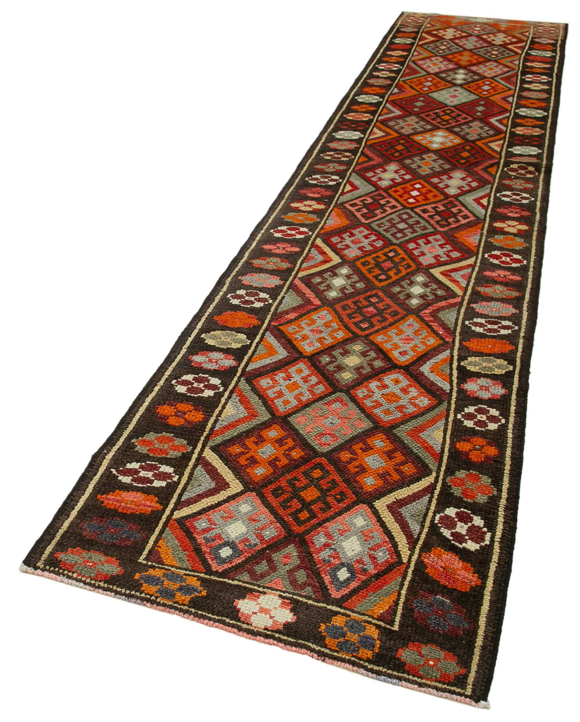 Collection of 2' 11'' x 13' 8'' Handmade Runner Rug in a gallery layout