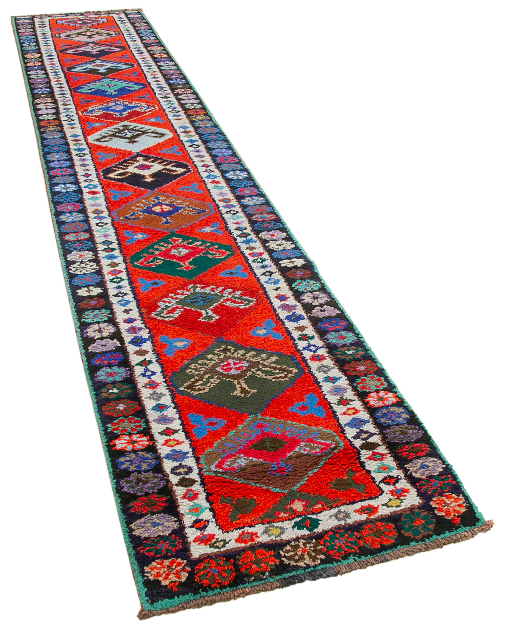 Collection of 2' 7'' x 13' 0'' Handmade Runner Rug in a gallery layout