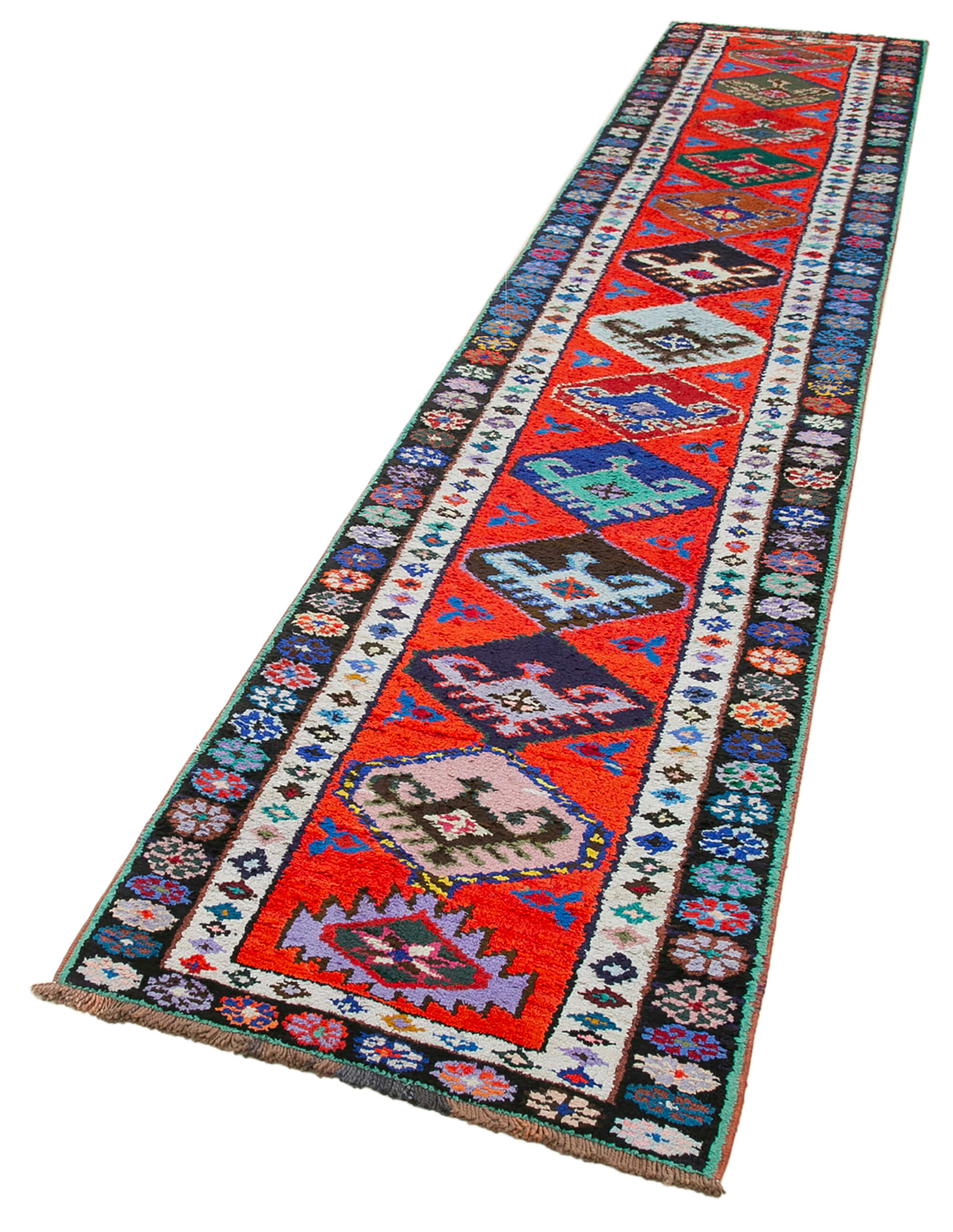 Collection of 2' 7'' x 13' 0'' Handmade Runner Rug in a gallery layout