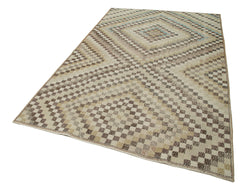 Collection of 5' 8'' x 8' 10'' Hand-Knotted Turkish Boho Rug in a gallery layout