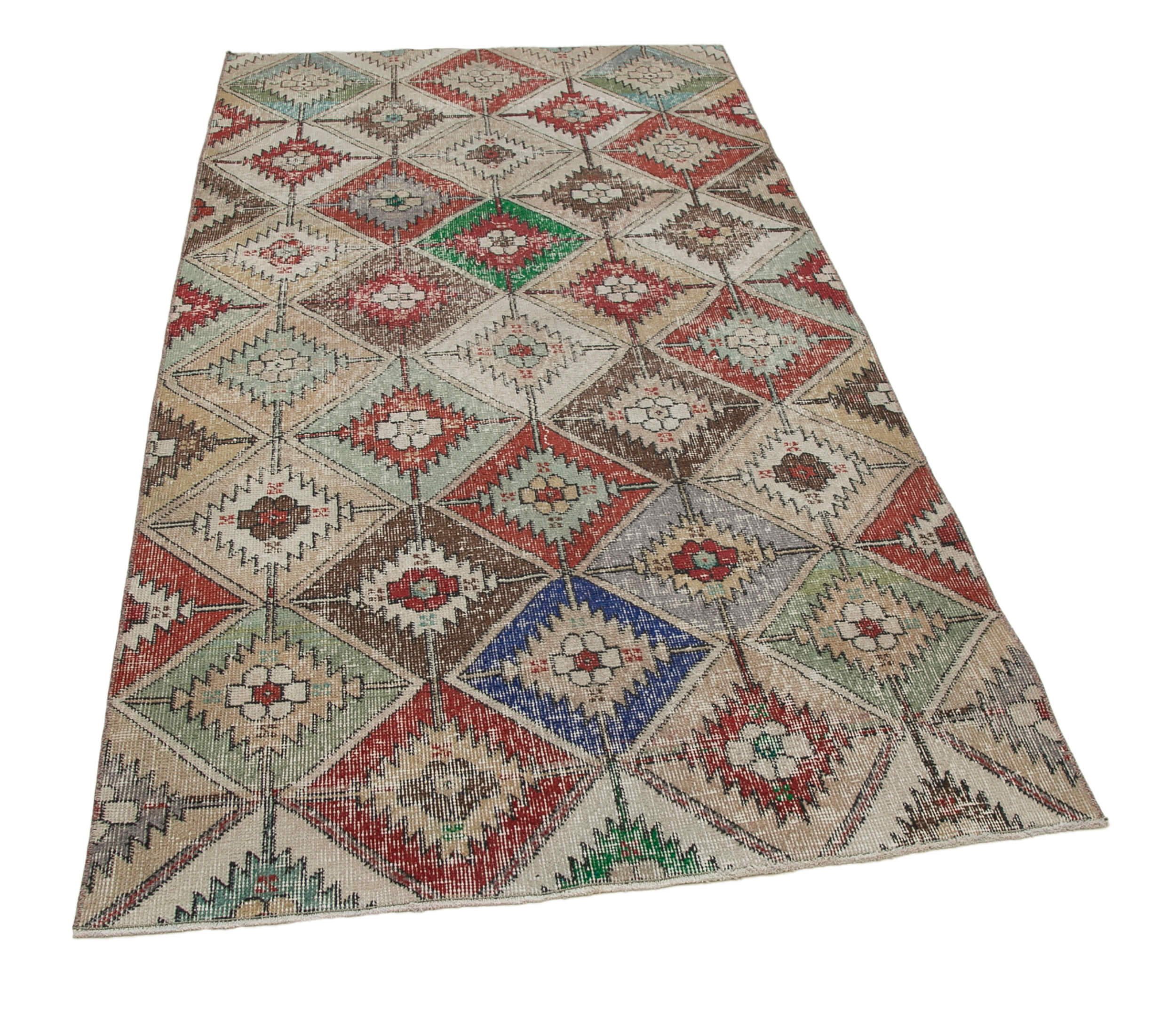 Collection of 3' 10'' x 7' Hand-Knotted Turkish Boho Rug in a gallery layout