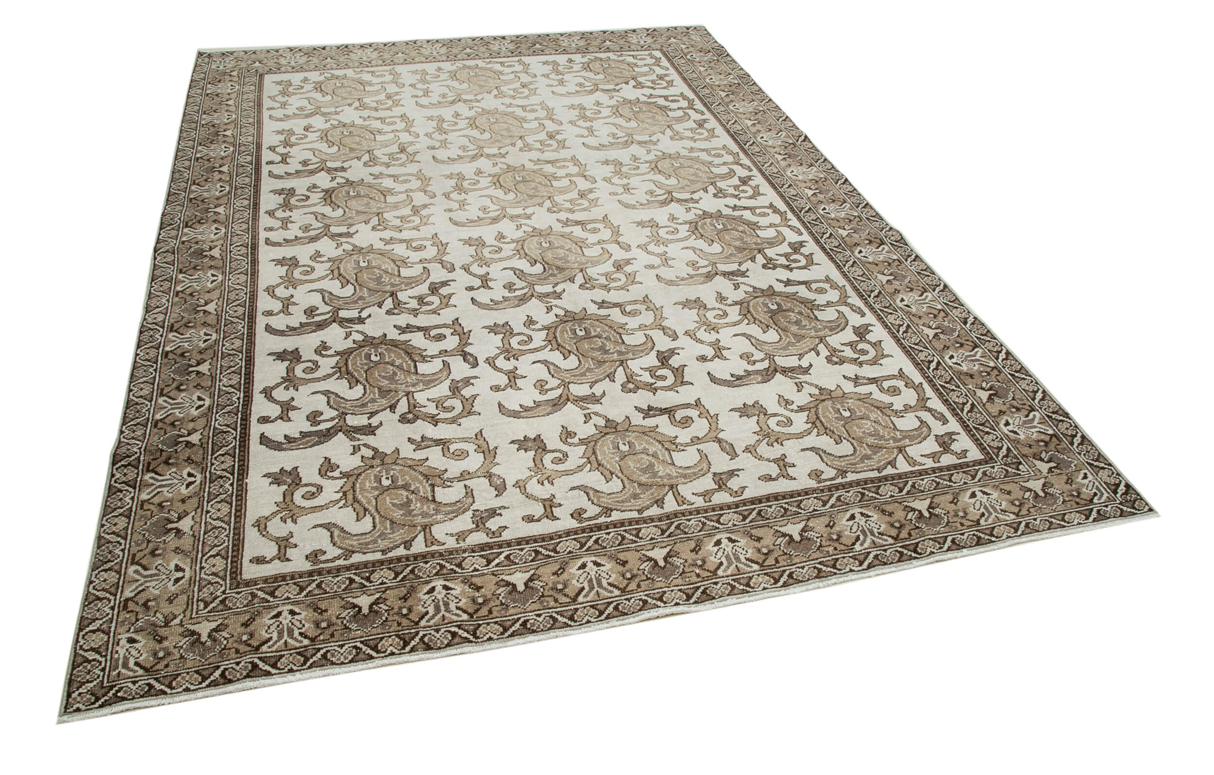 Collection of 6' 8'' x 9' 6'' Hand-Knotted Turkish Boho Rug in a gallery layout