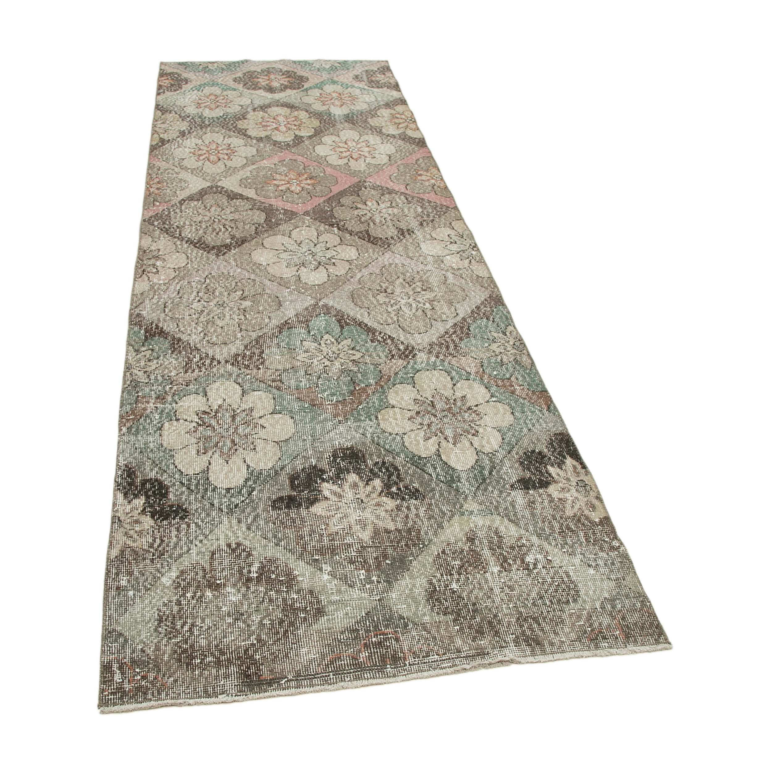 Collection of 3' 3'' x 10' 6'' Hand-Knotted Turkish Boho Rug in a gallery layout