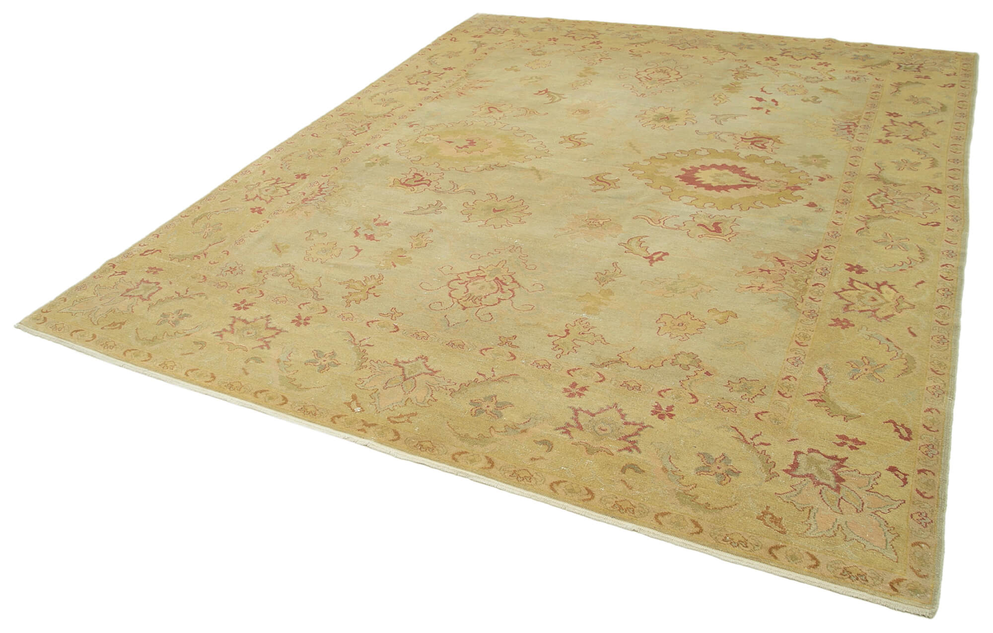 Collection of 8' 1'' x 10' 0'' Hand-Knotted Oushak Rug in a gallery layout