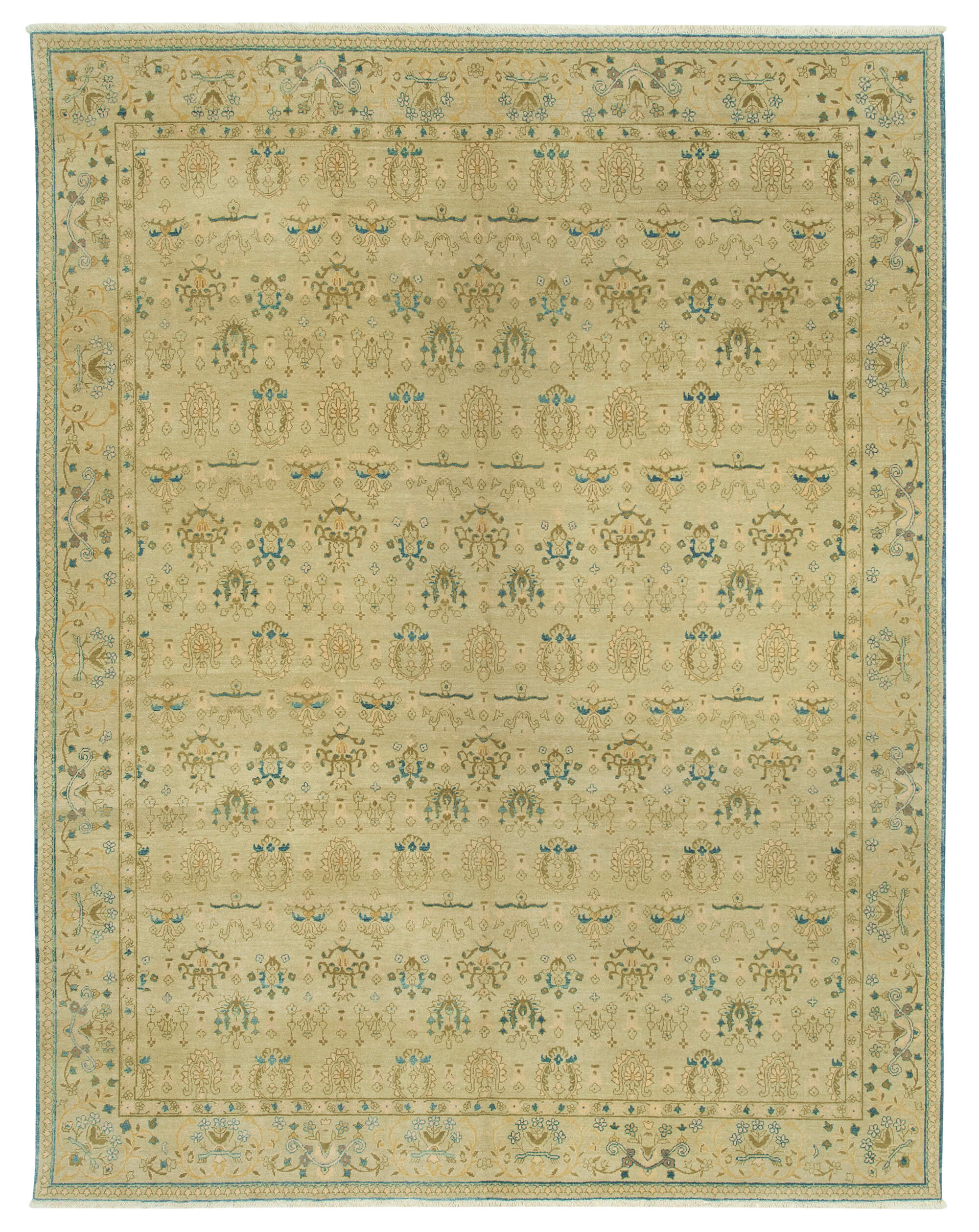 Collection of 7' 8'' x 9' 11'' Hand-Knotted Oushak Rug in a gallery layout