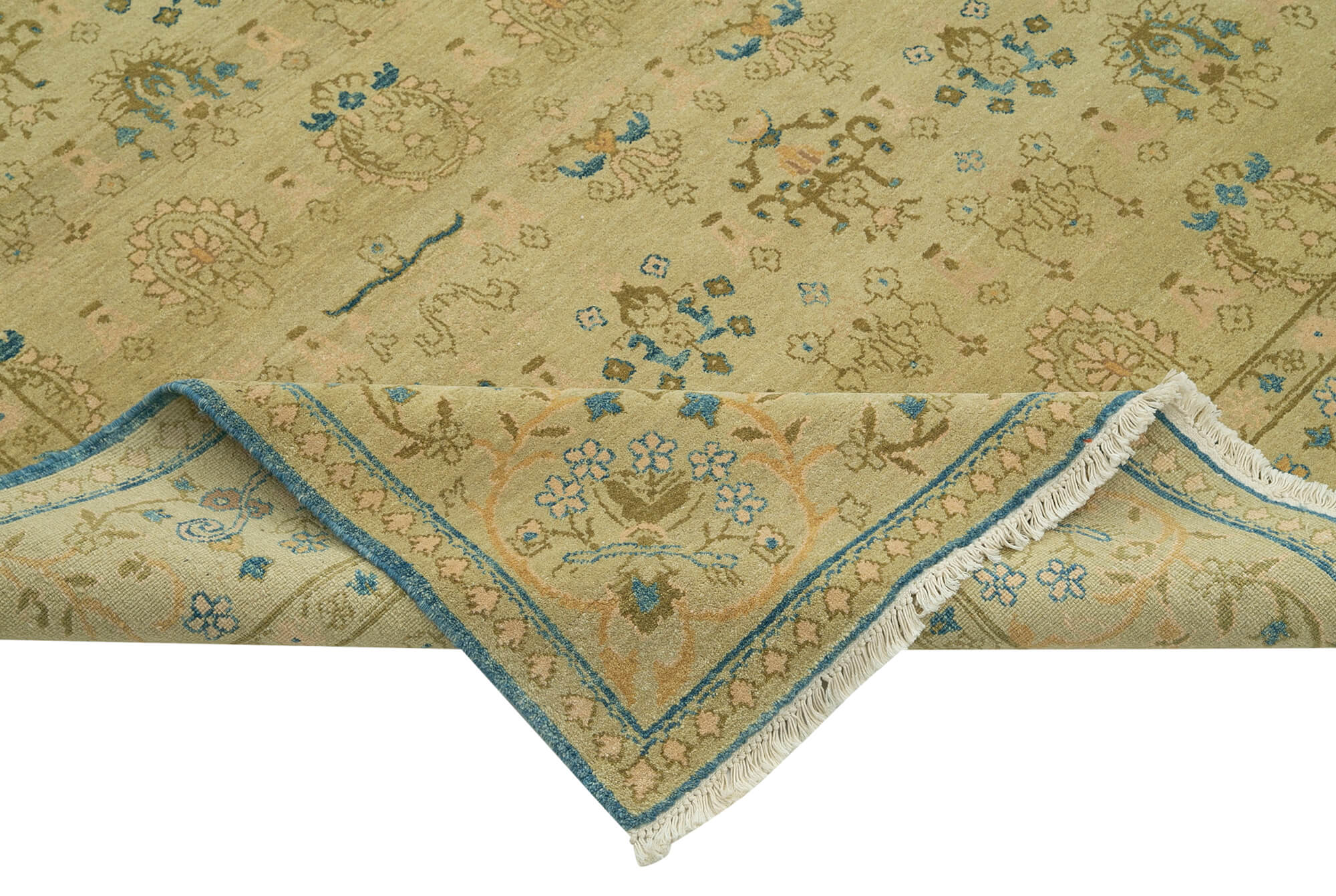 Collection of 7' 8'' x 9' 11'' Hand-Knotted Oushak Rug in a gallery layout