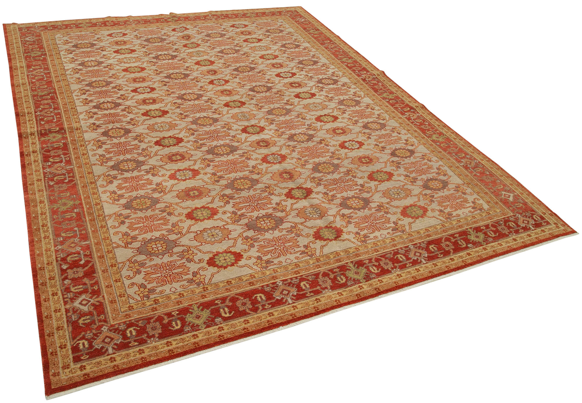 Collection of 8' 0'' x 9' 10'' Hand-Knotted Oushak Rug in a gallery layout