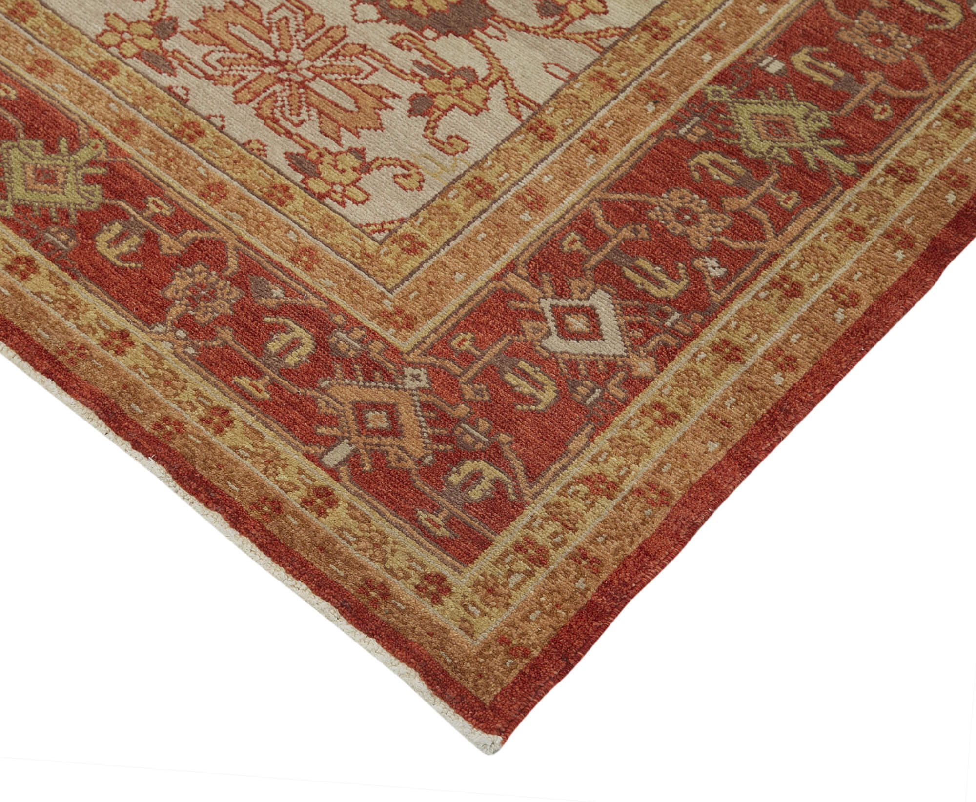 Collection of 8' 0'' x 9' 10'' Hand-Knotted Oushak Rug in a gallery layout