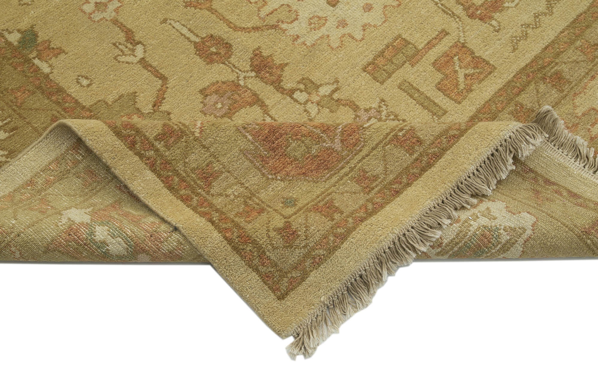 Collection of 8' 11'' x 12' 0'' Hand-Knotted Oushak Rug in a gallery layout