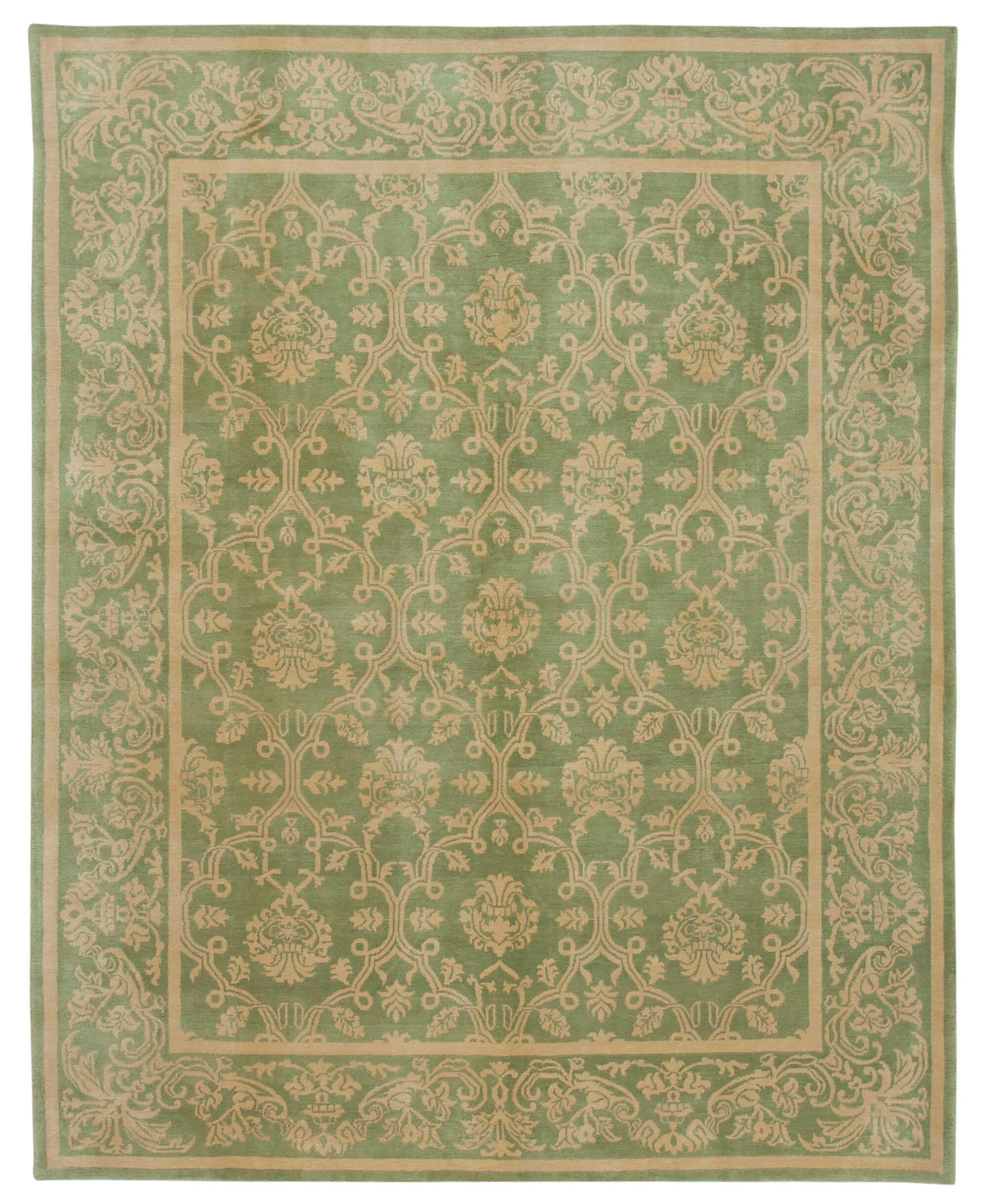 Collection of 8' 2'' x 10' 2'' Hand-Knotted Oushak Rug in a gallery layout