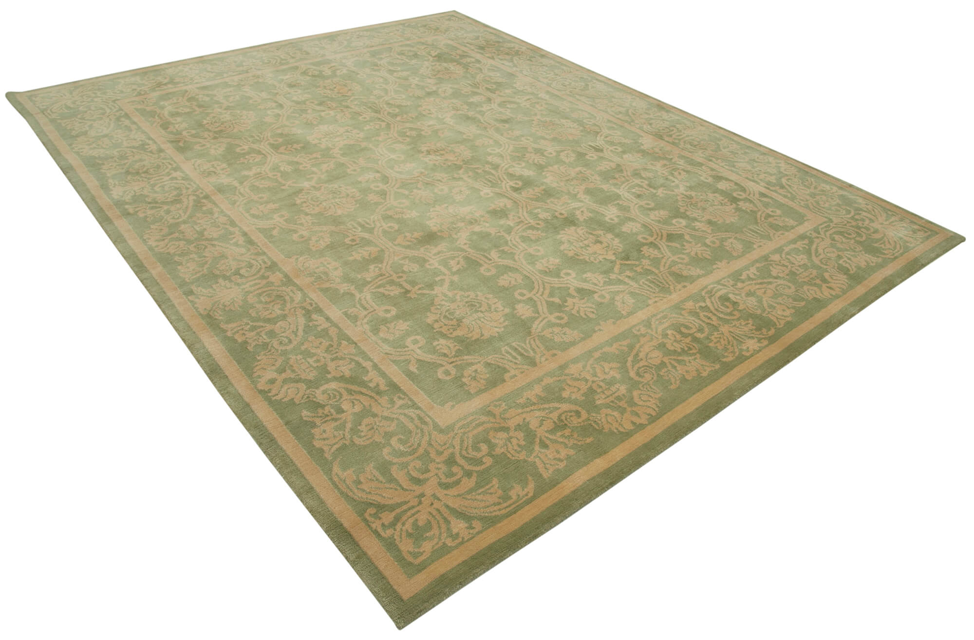 Collection of 8' 2'' x 10' 2'' Hand-Knotted Oushak Rug in a gallery layout