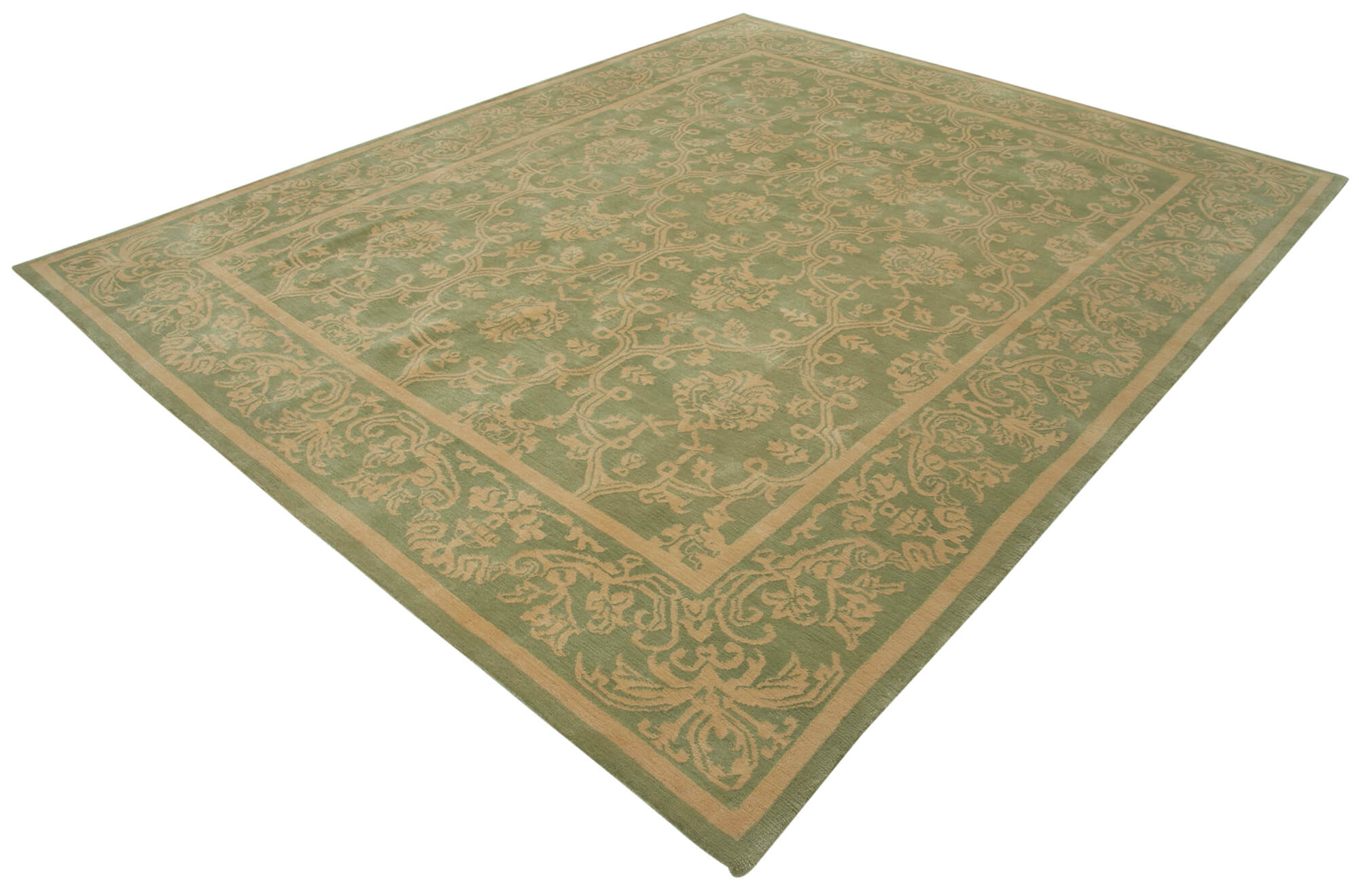 Collection of 8' 2'' x 10' 2'' Hand-Knotted Oushak Rug in a gallery layout