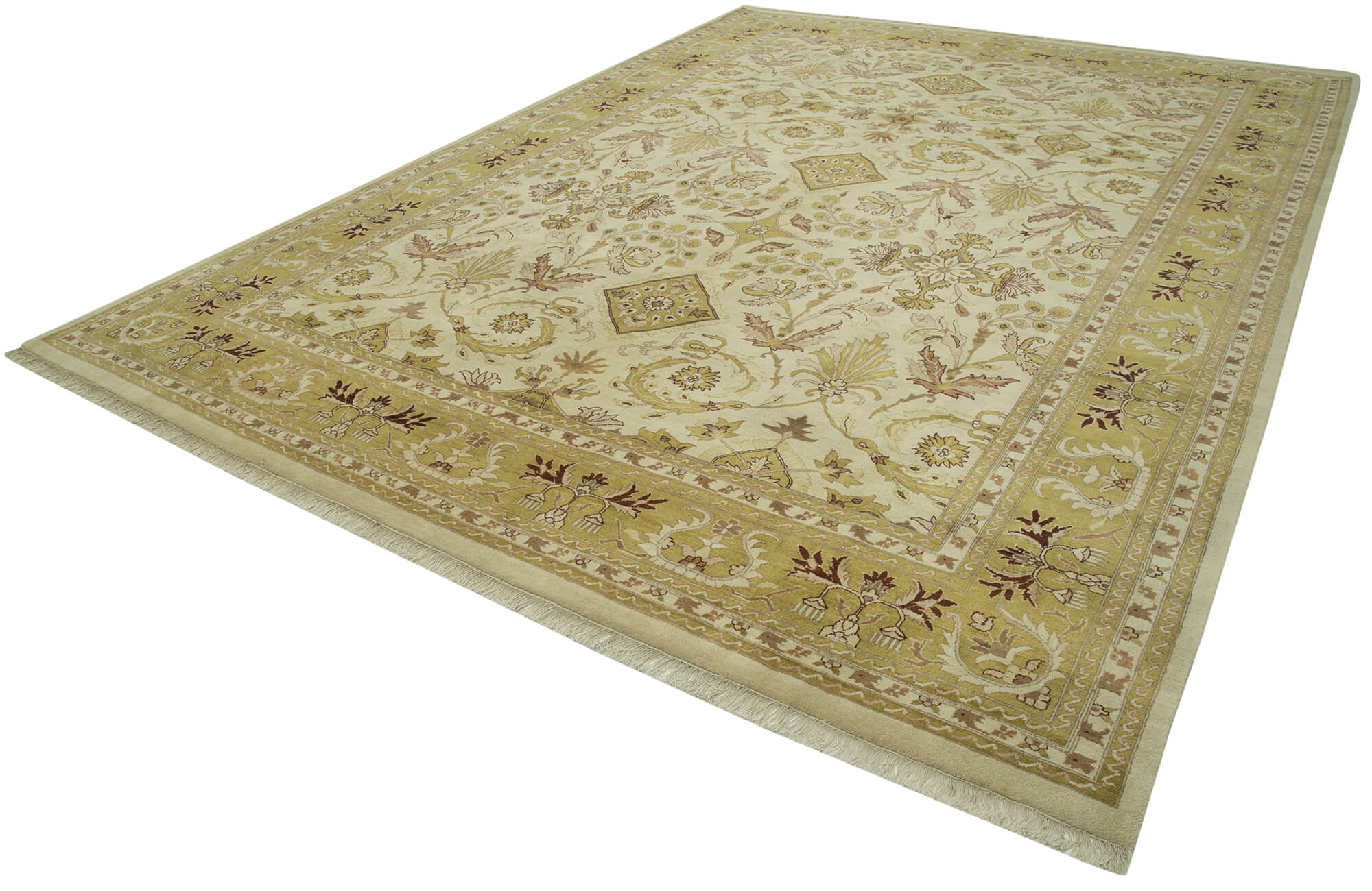 Collection of 10' x 13' 7'' Hand-Knotted Oushak Rug in a gallery layout